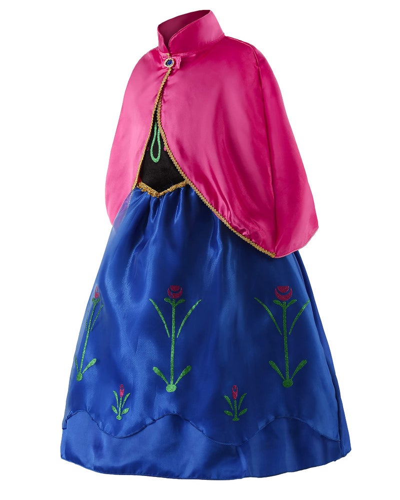 JerrisApparel Princess Snow Party Dress Queen Costume Cosplay Dress Up (4-5, Blue with Accessories) - Image 4